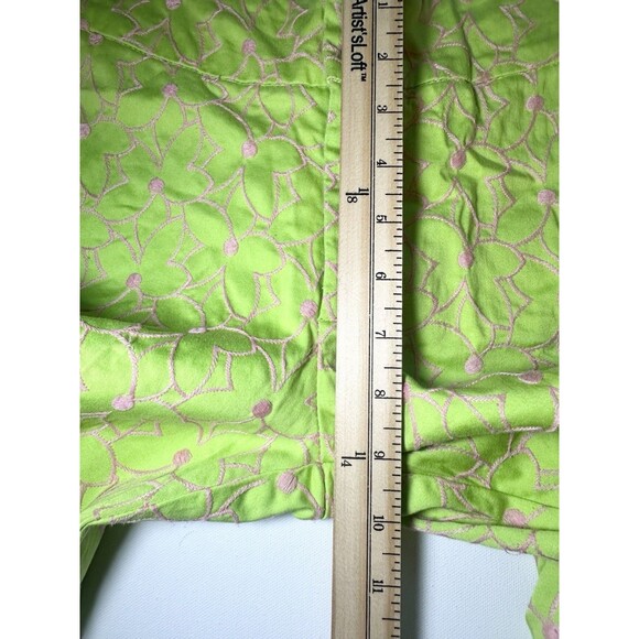 Will's River Co. VTG Green Pink Floral Embroidered Pants Retro Bright‎ Women's 8 - Picture 10 of 12